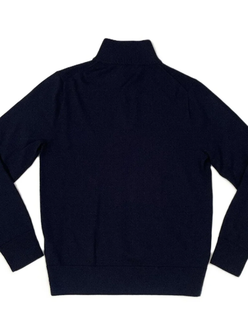 J.Crew Quarter Zip Sweater Men Small Merino Wool Blend Navy CA562 Lightweight